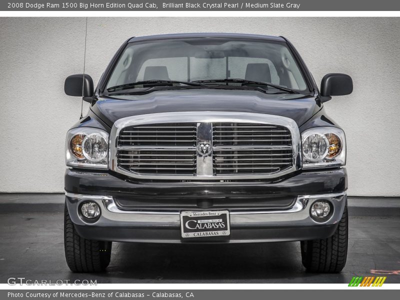 Brilliant Black Crystal Pearl / Medium Slate Gray 2008 Dodge Ram 1500 Big Horn Edition Quad Cab