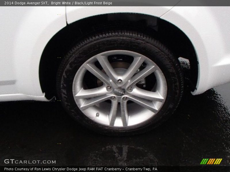 Bright White / Black/Light Frost Beige 2014 Dodge Avenger SXT