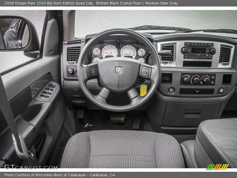 Brilliant Black Crystal Pearl / Medium Slate Gray 2008 Dodge Ram 1500 Big Horn Edition Quad Cab