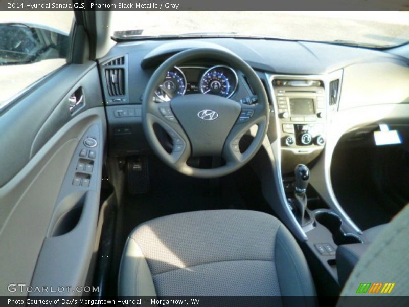 Phantom Black Metallic / Gray 2014 Hyundai Sonata GLS