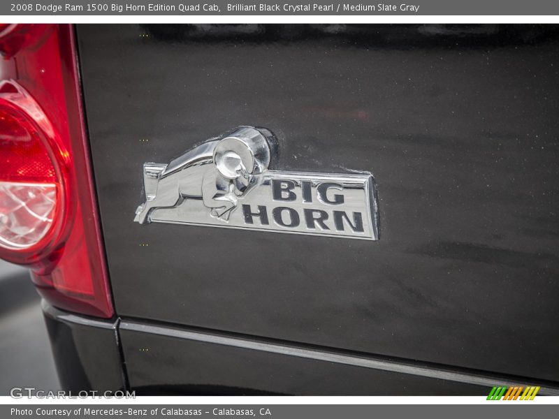 Brilliant Black Crystal Pearl / Medium Slate Gray 2008 Dodge Ram 1500 Big Horn Edition Quad Cab