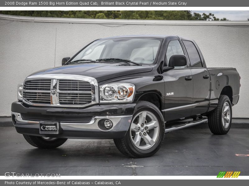 Brilliant Black Crystal Pearl / Medium Slate Gray 2008 Dodge Ram 1500 Big Horn Edition Quad Cab