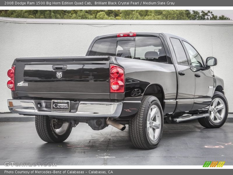 Brilliant Black Crystal Pearl / Medium Slate Gray 2008 Dodge Ram 1500 Big Horn Edition Quad Cab