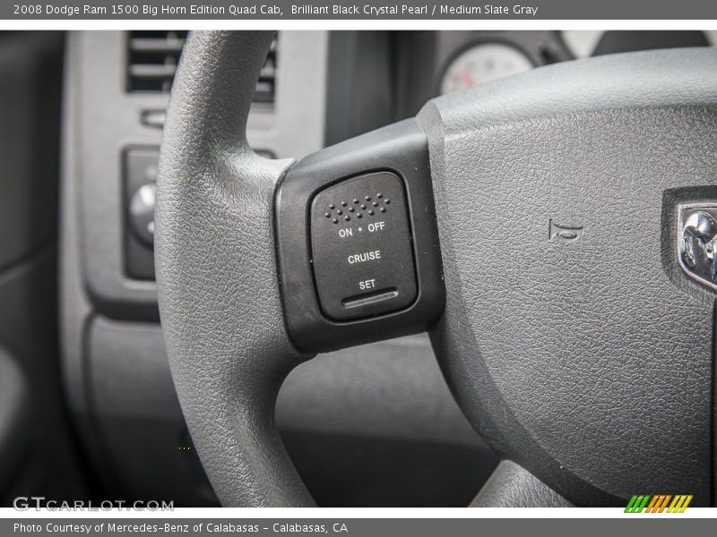 Brilliant Black Crystal Pearl / Medium Slate Gray 2008 Dodge Ram 1500 Big Horn Edition Quad Cab