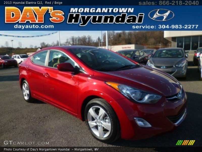 Red / Beige 2013 Hyundai Elantra GLS