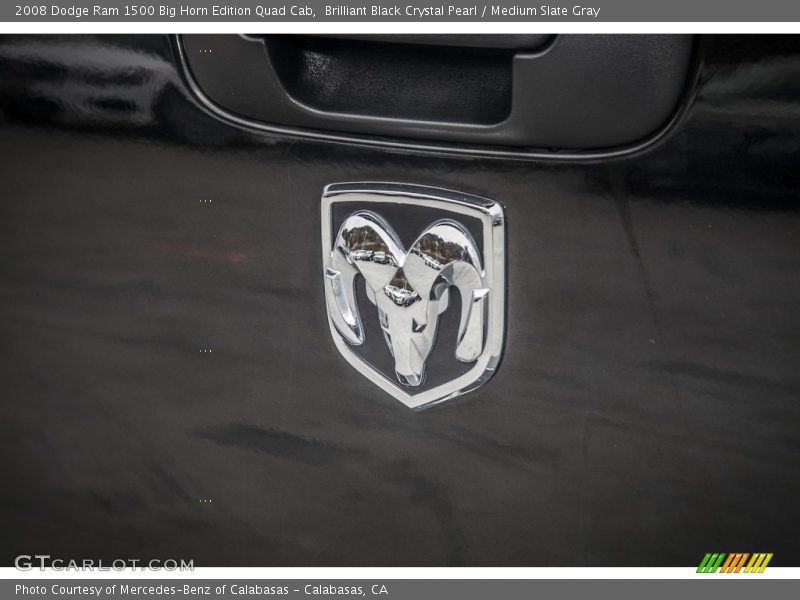 Brilliant Black Crystal Pearl / Medium Slate Gray 2008 Dodge Ram 1500 Big Horn Edition Quad Cab