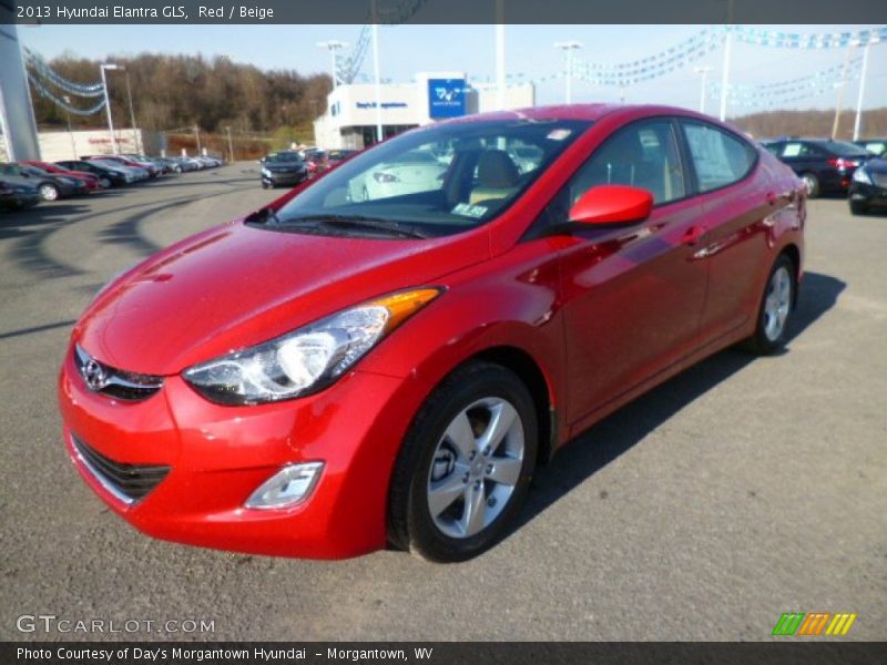 Red / Beige 2013 Hyundai Elantra GLS