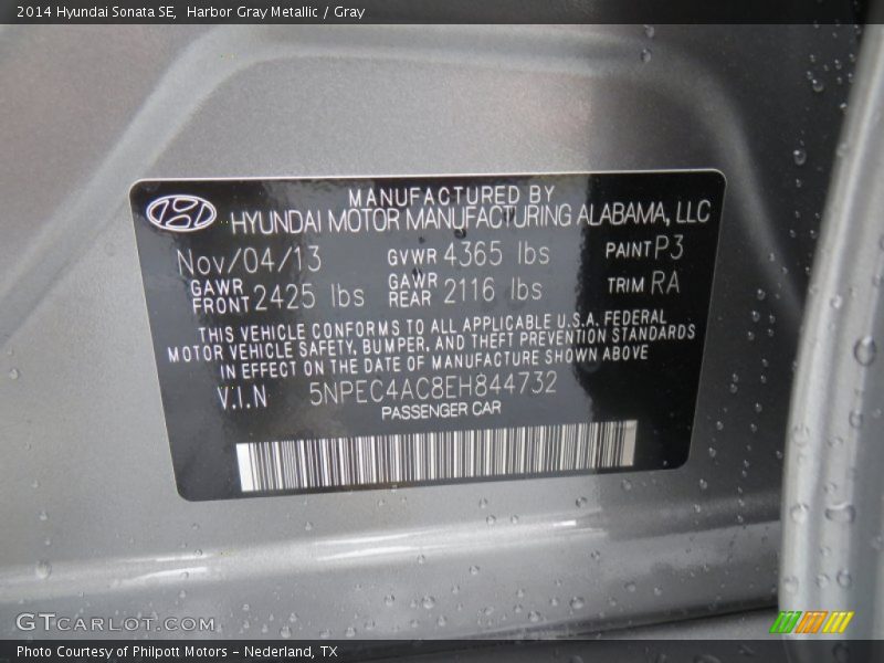 Harbor Gray Metallic / Gray 2014 Hyundai Sonata SE