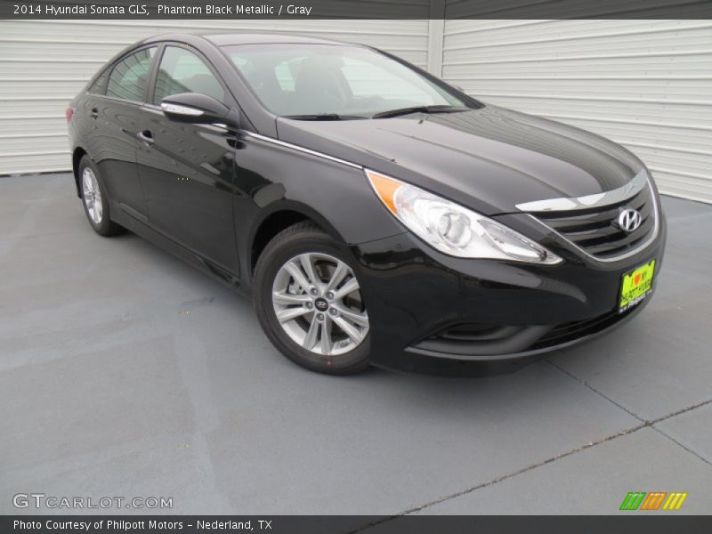 Phantom Black Metallic / Gray 2014 Hyundai Sonata GLS