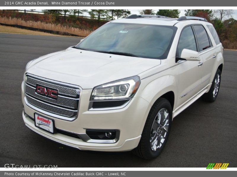 White Diamond Tricoat / Cocoa Dune 2014 GMC Acadia Denali