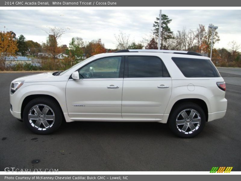 White Diamond Tricoat / Cocoa Dune 2014 GMC Acadia Denali