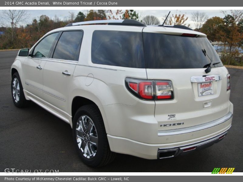 White Diamond Tricoat / Cocoa Dune 2014 GMC Acadia Denali