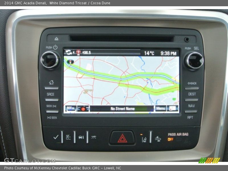 White Diamond Tricoat / Cocoa Dune 2014 GMC Acadia Denali