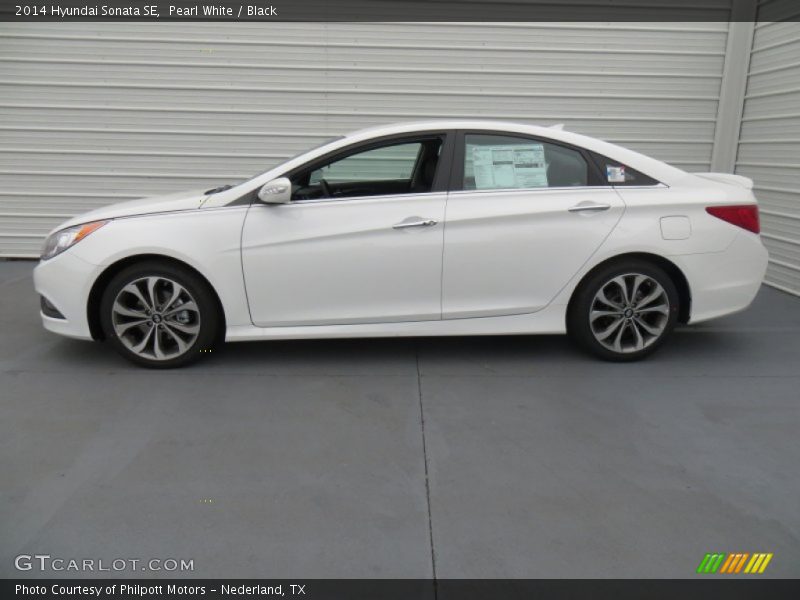 Pearl White / Black 2014 Hyundai Sonata SE