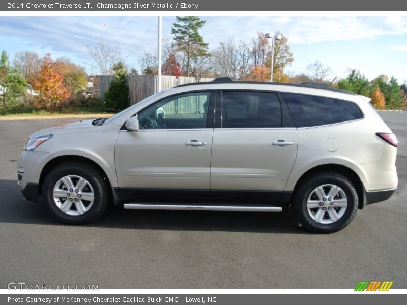 Champagne Silver Metallic / Ebony 2014 Chevrolet Traverse LT