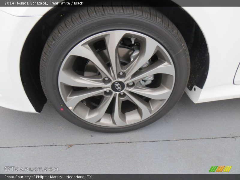 Pearl White / Black 2014 Hyundai Sonata SE