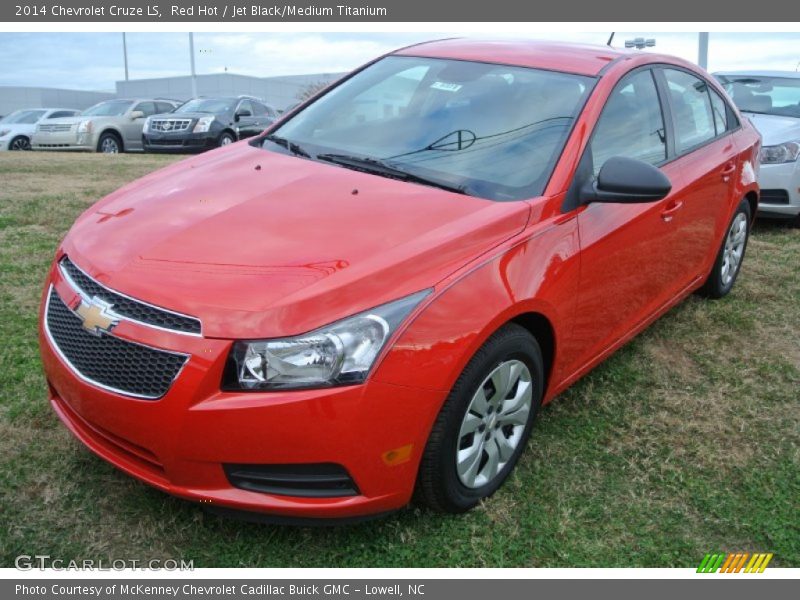 Red Hot / Jet Black/Medium Titanium 2014 Chevrolet Cruze LS