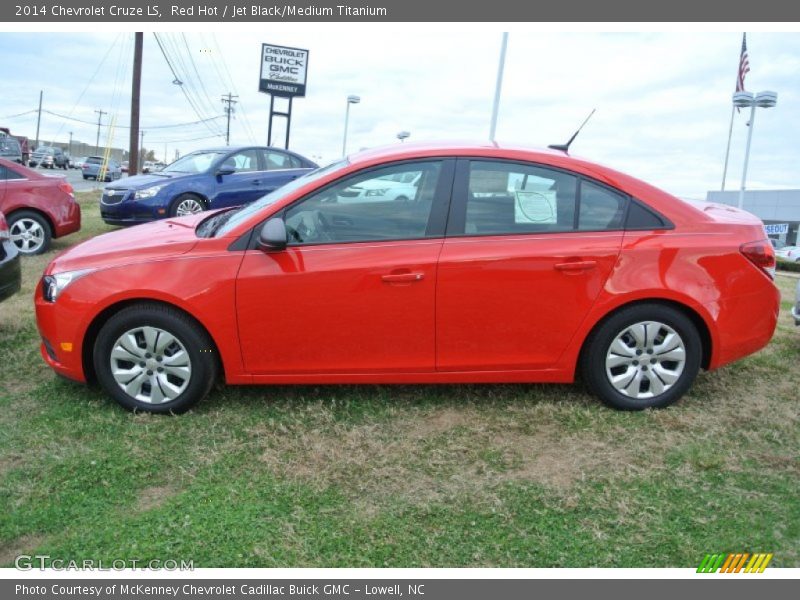 Red Hot / Jet Black/Medium Titanium 2014 Chevrolet Cruze LS