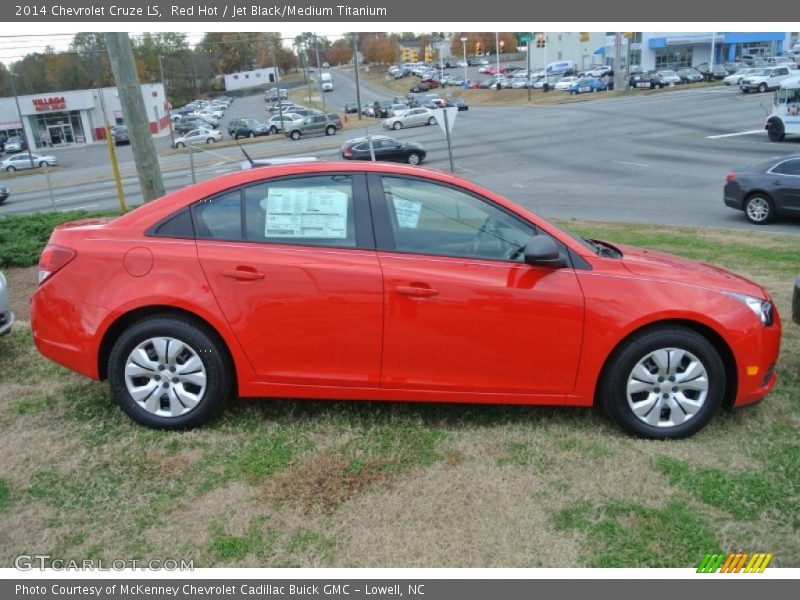 Red Hot / Jet Black/Medium Titanium 2014 Chevrolet Cruze LS