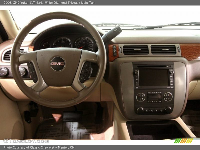 White Diamond Tricoat / Light Tan 2008 GMC Yukon SLT 4x4