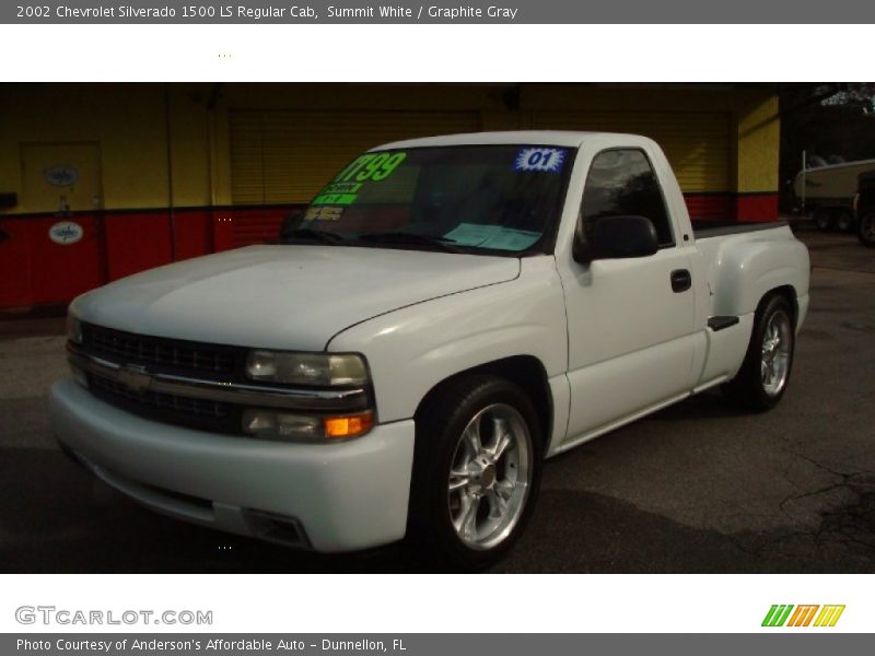 Summit White / Graphite Gray 2002 Chevrolet Silverado 1500 LS Regular Cab