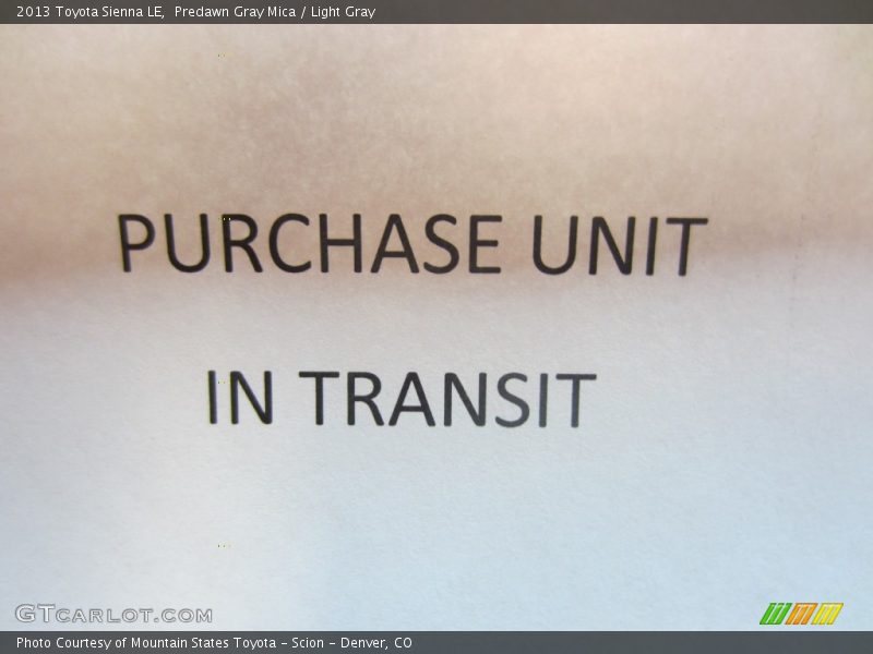 Predawn Gray Mica / Light Gray 2013 Toyota Sienna LE