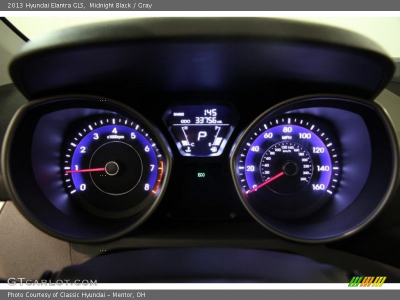 Midnight Black / Gray 2013 Hyundai Elantra GLS