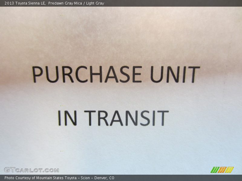 Predawn Gray Mica / Light Gray 2013 Toyota Sienna LE