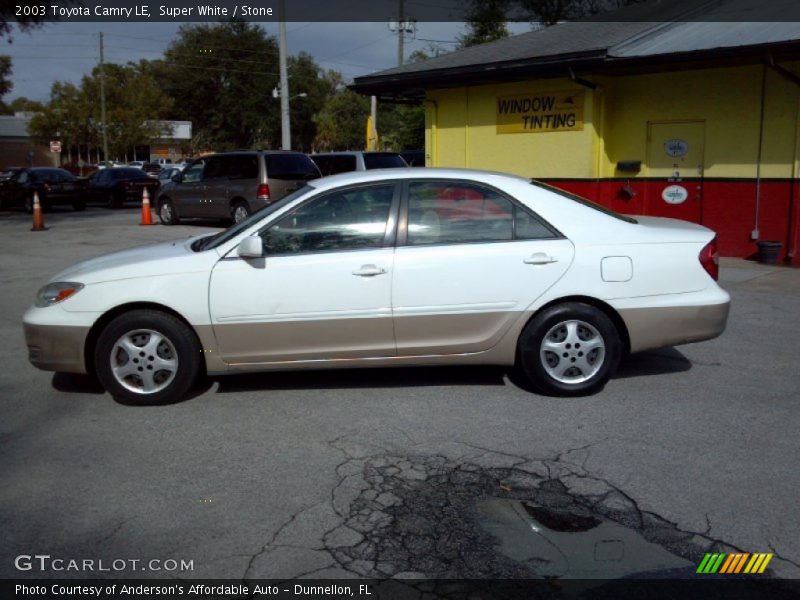 Super White / Stone 2003 Toyota Camry LE