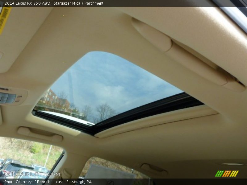 Sunroof of 2014 RX 350 AWD