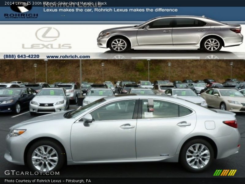 Silver Lining Metallic / Black 2014 Lexus ES 300h Hybrid