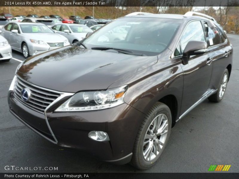 Fire Agate Pearl / Saddle Tan 2014 Lexus RX 450h AWD