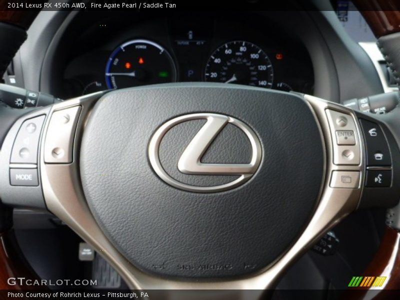 Fire Agate Pearl / Saddle Tan 2014 Lexus RX 450h AWD