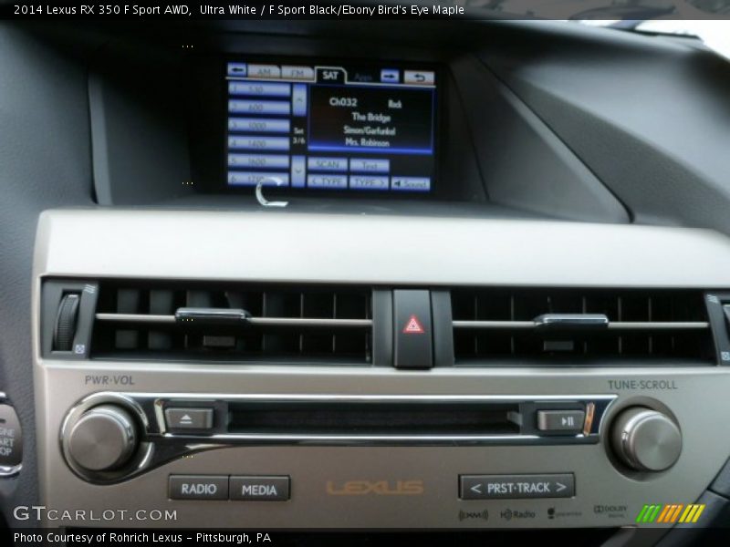 Ultra White / F Sport Black/Ebony Bird's Eye Maple 2014 Lexus RX 350 F Sport AWD