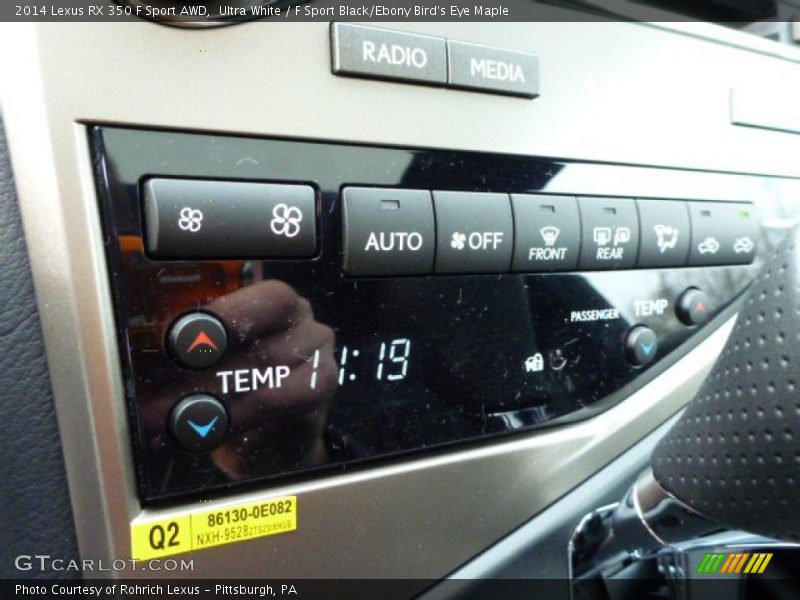 Ultra White / F Sport Black/Ebony Bird's Eye Maple 2014 Lexus RX 350 F Sport AWD