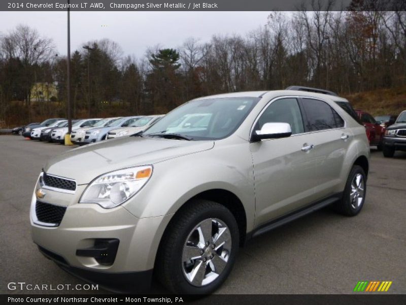 Champagne Silver Metallic / Jet Black 2014 Chevrolet Equinox LT AWD