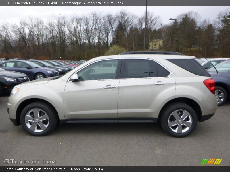 Champagne Silver Metallic / Jet Black 2014 Chevrolet Equinox LT AWD