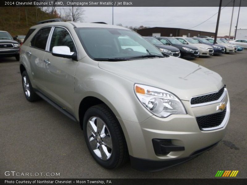 Champagne Silver Metallic / Jet Black 2014 Chevrolet Equinox LT AWD