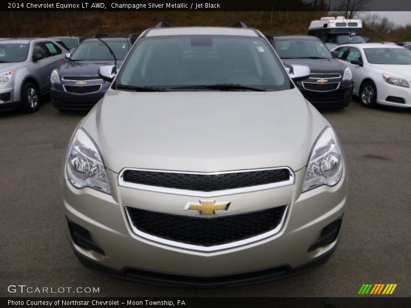 Champagne Silver Metallic / Jet Black 2014 Chevrolet Equinox LT AWD