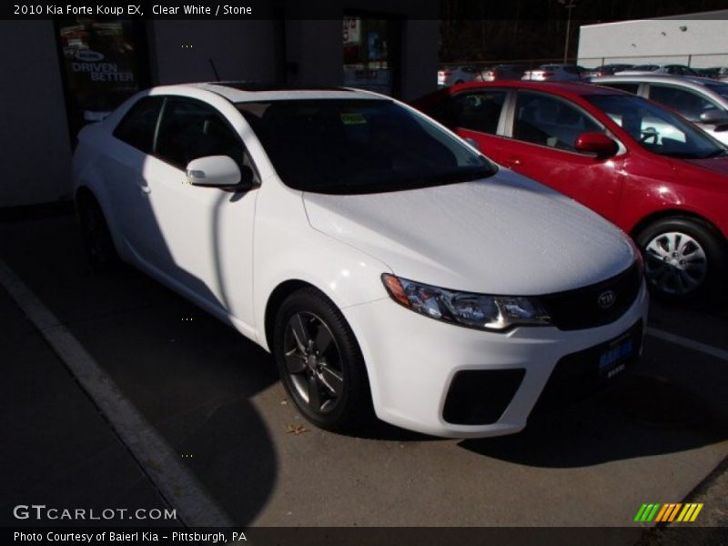 Clear White / Stone 2010 Kia Forte Koup EX