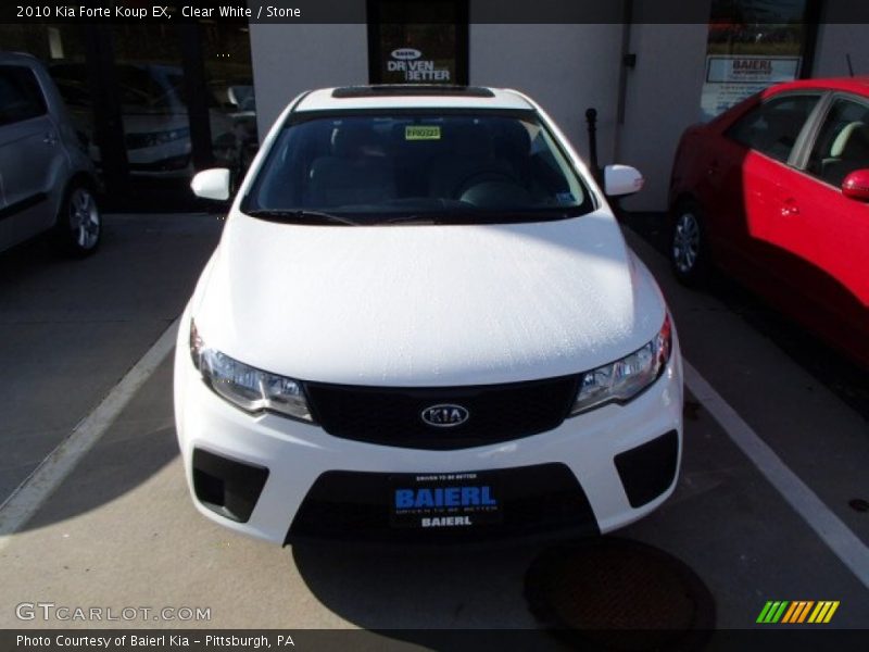 Clear White / Stone 2010 Kia Forte Koup EX