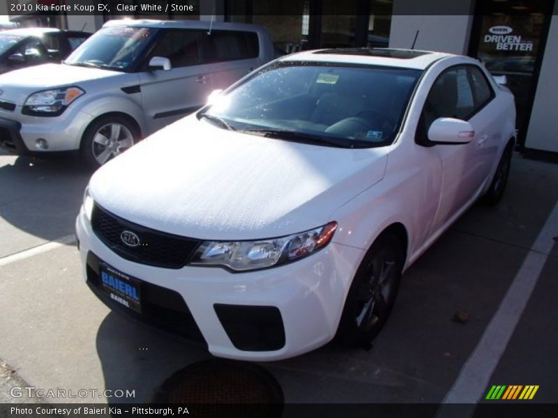Clear White / Stone 2010 Kia Forte Koup EX