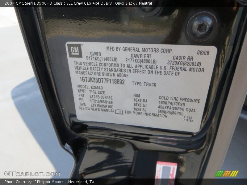 Onyx Black / Neutral 2007 GMC Sierra 3500HD Classic SLE Crew Cab 4x4 Dually