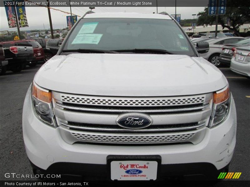 White Platinum Tri-Coat / Medium Light Stone 2013 Ford Explorer XLT EcoBoost