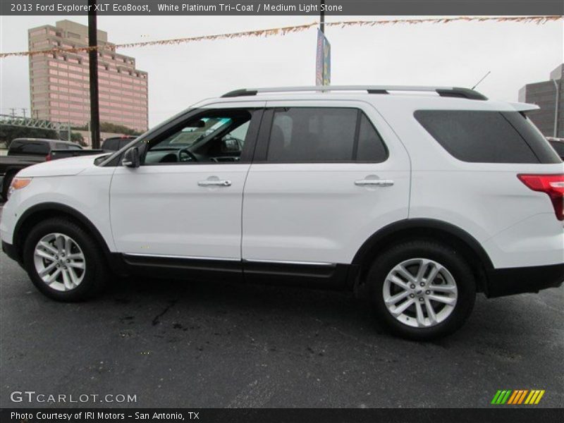 White Platinum Tri-Coat / Medium Light Stone 2013 Ford Explorer XLT EcoBoost