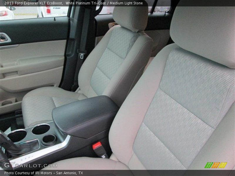 White Platinum Tri-Coat / Medium Light Stone 2013 Ford Explorer XLT EcoBoost