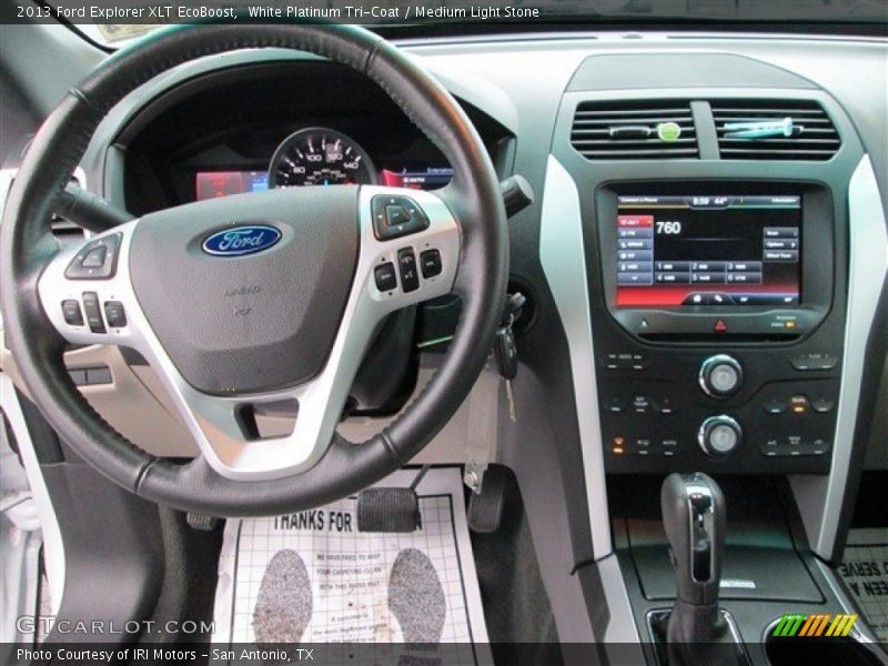White Platinum Tri-Coat / Medium Light Stone 2013 Ford Explorer XLT EcoBoost