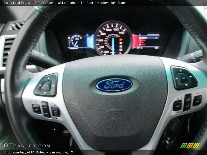 White Platinum Tri-Coat / Medium Light Stone 2013 Ford Explorer XLT EcoBoost