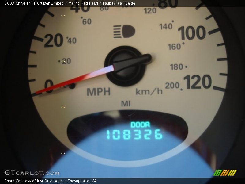 Inferno Red Pearl / Taupe/Pearl Beige 2003 Chrysler PT Cruiser Limited