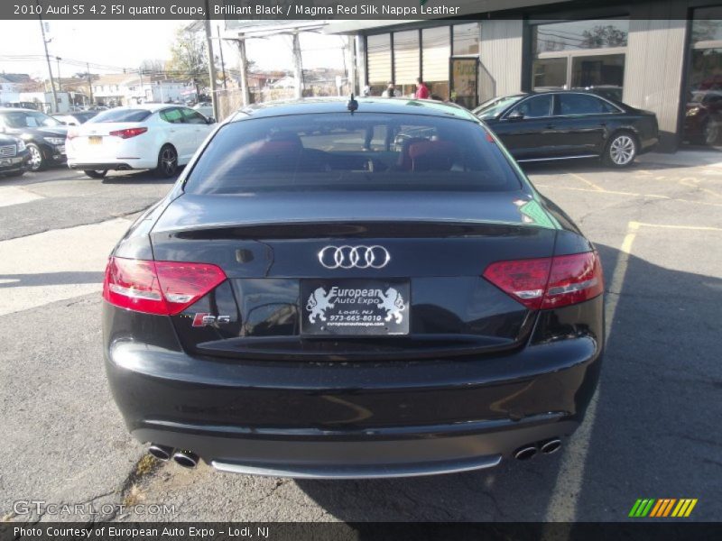 Brilliant Black / Magma Red Silk Nappa Leather 2010 Audi S5 4.2 FSI quattro Coupe